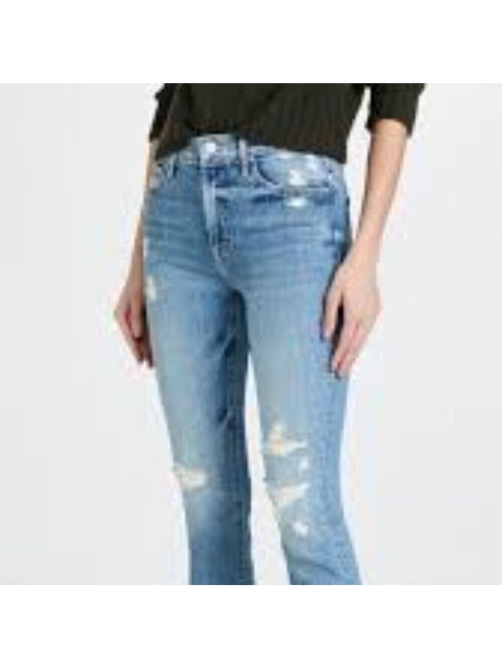 MOTHER Superior The Insider Crop Step Fray Distressed  High Rise Jeans Size 25